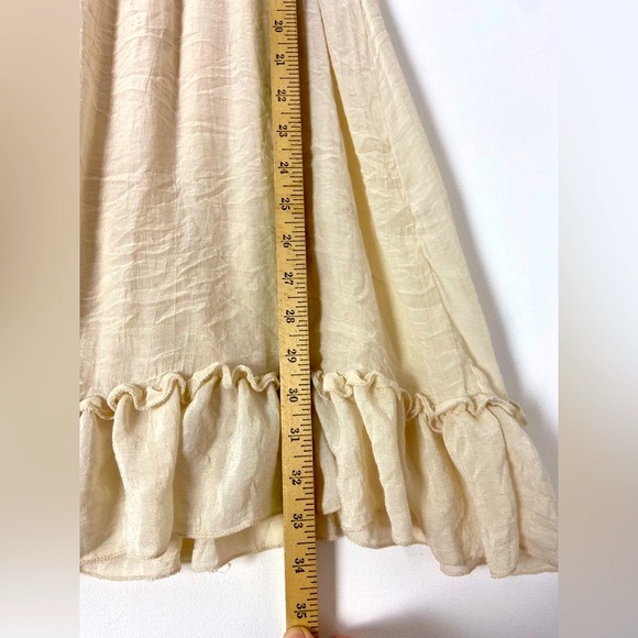 Miss Lili Womens Cream One shoulder Ruffle Dress SzL (sku331) - Picture 4 of 14